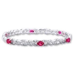 Kay ruby and sterling silver tennis bracelet